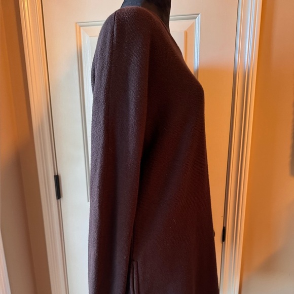 Michael Kors Dark Brown Oversized Women's Sweater featuring gold toned zippers - Picture 10 of 11